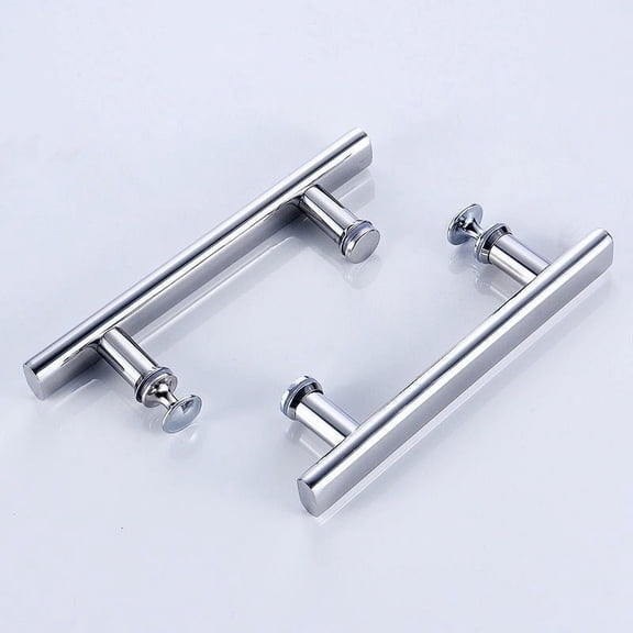 Furniture Handle - Set of 2 145mm (14.5cm) Chrome Shower Door Handle, Hole to Hole