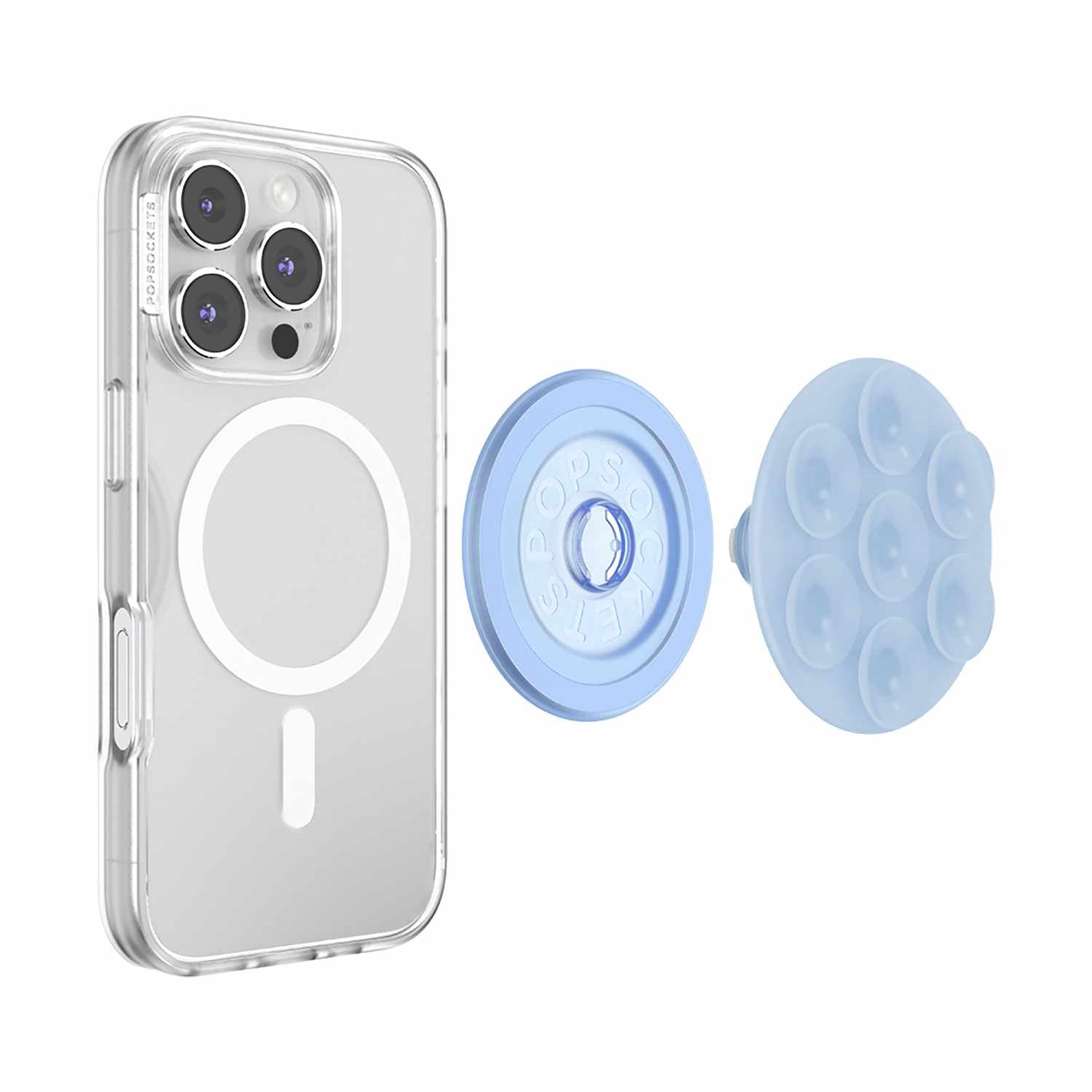 PopSockets PopGrip Suck-Up pour MagSafe Rond avec Adaptateur Frost
