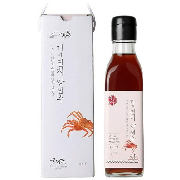 Natural Fermented Korean Seasoning Sauce Condiment 1 Bottle, 11.15 fl.oz. Crab & Anchovy