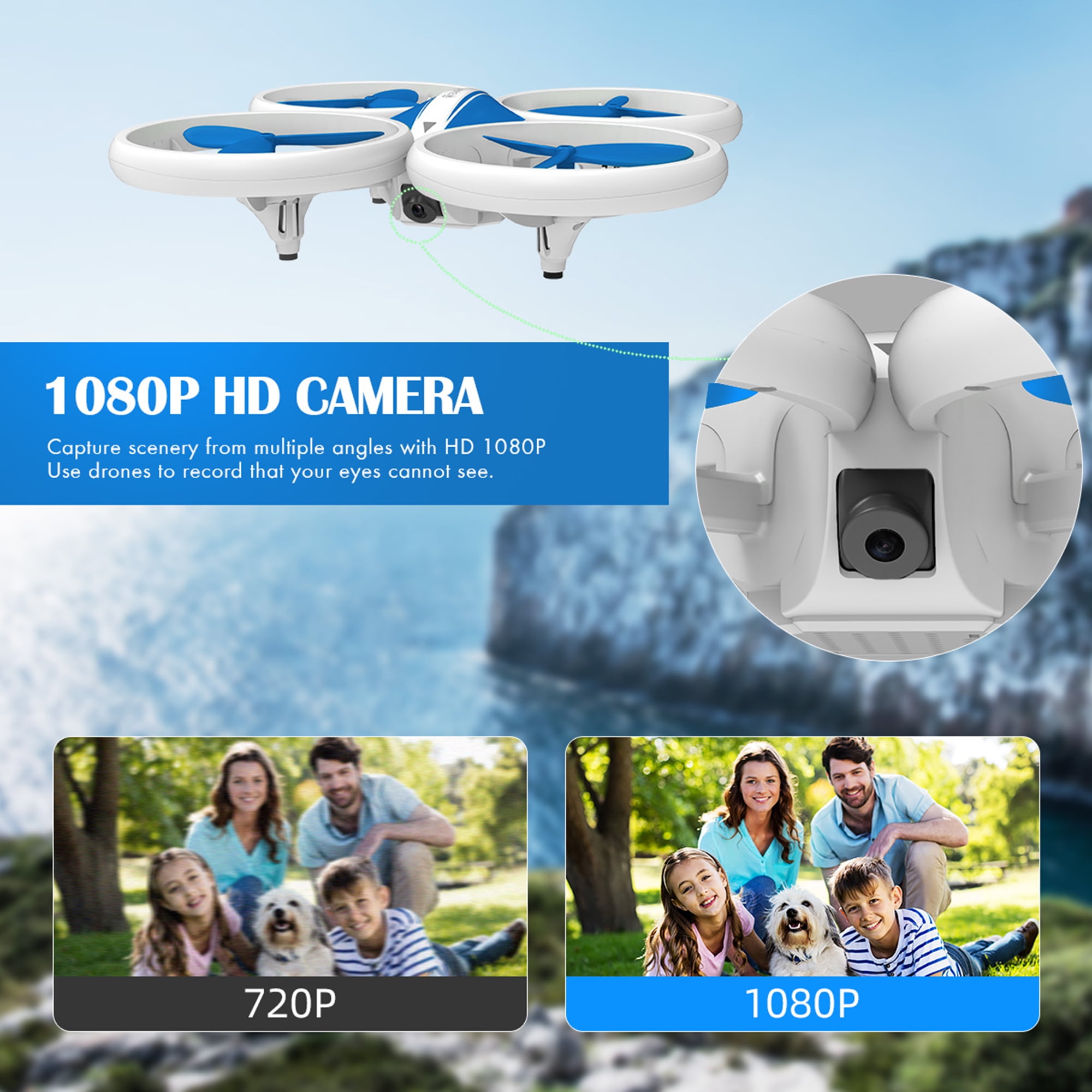 Eachine WIFI FPV With 1080P HD Camera Altitude Hold Headless RC Drone E65HW Walmart