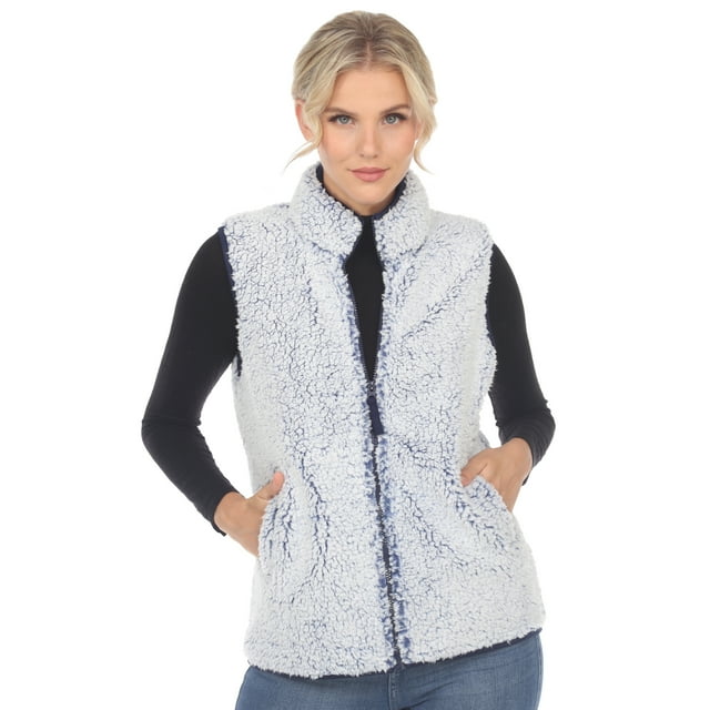 White Mark Veste Sherpa Zippée pour Femme