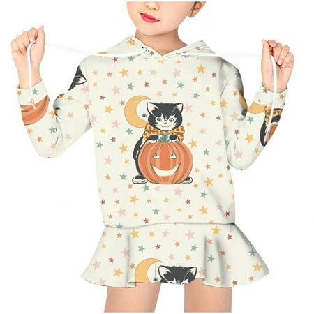 

Odeerbi Clearance Baby Boys Girls Coats Sweatshirt Cosplay Fall Clothes Oversized Pullover Hoodie Child Long Sleeve Shirt Cute Cartoon Print Dress Outfit