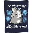 thumbnail image 6 of Lovely Fat Rabbit Blanket Lightweight Flannel Throw Blanket Bunny Rabbit Decor Gifts for Boys Girls I''m Not Stressed I''m Just Differently Relaxed Soft Cozy Throw Sofa Bed Blanket 60"X80", 6 of 6