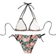 thumbnail image 3 of Levmjia Women Bikini Swimsuit Backless Split Print Fashion Hanging Neck Strap Two Piece Bathing Suit For Beach Vacation Pool Party, 3 of 8