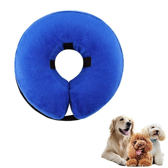 Soft Dog Recovery Protective Collar After Surgery-Cone Inflatable Collar for Dogs and Cats - Adjustable Washable Elizabethan Collar (M)