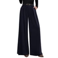 thumbnail image 1 of Pantalones de trabajo PRETTYGARDEN, pantalones anchos para mujer, color azul marino, 1 of 8