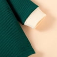 thumbnail image 5 of StylesILove Baby Boys Girls Solid Long Sleeve Henley Top & Pants 2pcs Set Unisex Toddler Ribbed Cotton Outfit (Green, 24 Months), 5 of 8