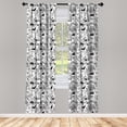 thumbnail image 3 of Ambesonne Black and White Curtains, Teenage Pattern, Pair of 28"x63", White and Black, 3 of 5