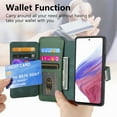 thumbnail image 6 of for Samsung Galaxy A14 5G Case Wallet, Detachable Magnetic 2-in-1 Wallet Flip Case for Women Men with RFID Blocking Card Slots Zipper Pocket Kickstand PU Leather Cover for Galaxy A14 5G, Green, 6 of 11