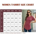 thumbnail image 2 of SWQZVT Summer Short Sleeve tunic t shirt for Women Dressy Red Flowy Shirts high low tops for women Comfy Tee Size M, 2 of 5
