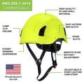 thumbnail image 2 of Land Helmets EcoPro Safety Helmet - ANSI/ISEA Z89.1-201 Type 1 Class C Vented - OSHA Approved - Lightweight Helmet for Arborist, Industrial & Fall Protection - Lime Green, 2 of 3