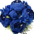 thumbnail image 5 of BalsaCircle 2 Bouquets Royal Blue 19 in Artificial Peony Flowers Silk Floral Bushes Party Events Decorations Supplies, 5 of 8