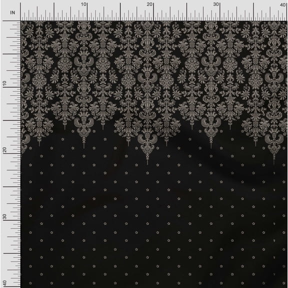 Soimoi Crepe Silk Fabric Floral Block Panel Printed Craft Fabric by The Yard 42 Inch Wide