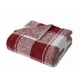 thumbnail image 5 of Brooklyn Loom Dusted Plaid 100% Microfiber Polyester  50x70 Throw Blanket in Burgundy, All Season, Adult Size, OEKO-TEX Certified, 5 of 10
