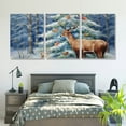 thumbnail image 5 of Shadudu Deer Dogs Bird Canvas Print Triptych for Living Room Bedroom Office Wall Decor, Set of 3 Unframed 12x16 Inches 12"x16"x3pcs, 5 of 6