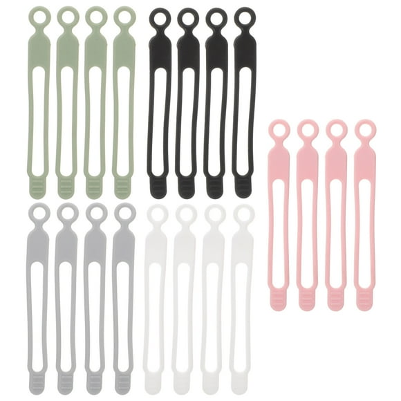 20 Pcs Organiseur de Câbles en Silicone Organiseur de Cordons Réglable Attaches de Câbles Réutilisables