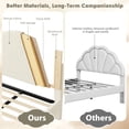 thumbnail image 3 of Memoryfield Queen Size Bed Frame, Low Profile Platform, Heavy Duty, Wooden Slats, Noise-Free, No Box Spring Needed, Beige, 3 of 9