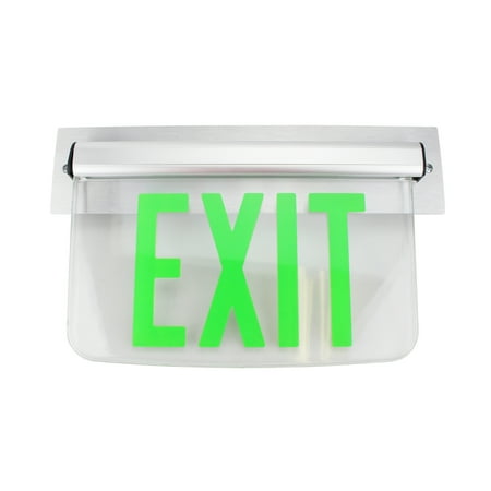 - Dual Lite Hubbell Lewsgxna Le Series Edge-Lit Led Exit Sign, Wall Mount, No Arrow, Green