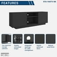 thumbnail image 3 of Techni Mobili Modern TV Stand for TV’s up to 70” with 2 Storage Cabinets with Patterned Doors, Black RTA-940TV-BK, 3 of 13