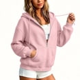 thumbnail image 3 of Luvrsol Hoodies for Women Zip Front Sweatshirt Jacket Drawstring Outerwear with Pockets Outdoor Daily S-2XL, 3 of 5