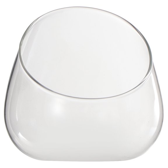 Clear Glass Vase with Slant Cut Bubble Design, Terrarium , Candy Dish, Fruit Jar, Bowl, Round Flower Vase for Home and Office