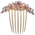 thumbnail image 1 of Teeth Hair Side Comb Rhinestone Flower Hairpin Bridal Wedding Hair Styling Tool, 1 of 8