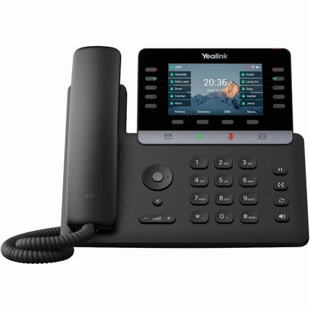 Yealink T74W IP Phone, Corded, Corded/Cordless, Bluetooth, Wi-Fi, 10 Multiple Conferencing, Wall Mountable, Black
