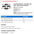 thumbnail image 2 of Front Brake Pad Set - Compatible with 2000 - 2005 Pontiac Bonneville 2001 2002 2003 2004, 2 of 2
