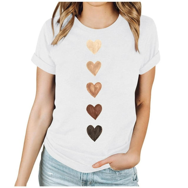 Christmas Tree Lights, Women's Casual Short-Sleeved T-Shirt with Tree Print