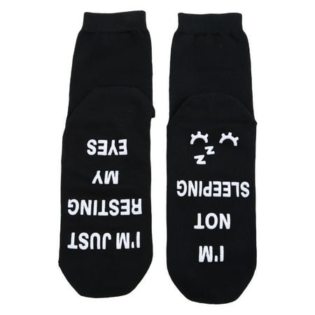 

Men Women Novelty Funny Saying Ankle Socks I Am Not Sleeping Just Resting My Eyes Letters Crew Hosiery Birthday Gifts for Grandpa Dad Mom
