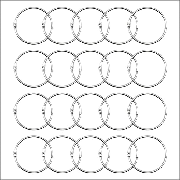 20 Pack Clip Strip 3" Loose Leaf Binder Rings, Nickel Plated Steel Binder Rings, Keychain Key Rings, 3 inch Metal Snap Rings, Retail POS Sign Display, Ideal for Office, School, Retail Stores
