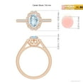 thumbnail image 4 of ANGARA Natural Vintage Style Aquamarine & Diamond Scalloped Halo Ring in 14K Rose Gold for Women (Size-7x5mm) | March Birthstone, Anniversary, Jewelry Gift for Women | Natural Aquamarine Ring, 4 of 9