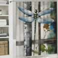 thumbnail image 6 of Creowell Dragonfly Pretty Shower Curtain Bathroom Decor 100% Polyester Fiber Chic Modern Home Bathtubs with Hooks 69x72, 6 of 7
