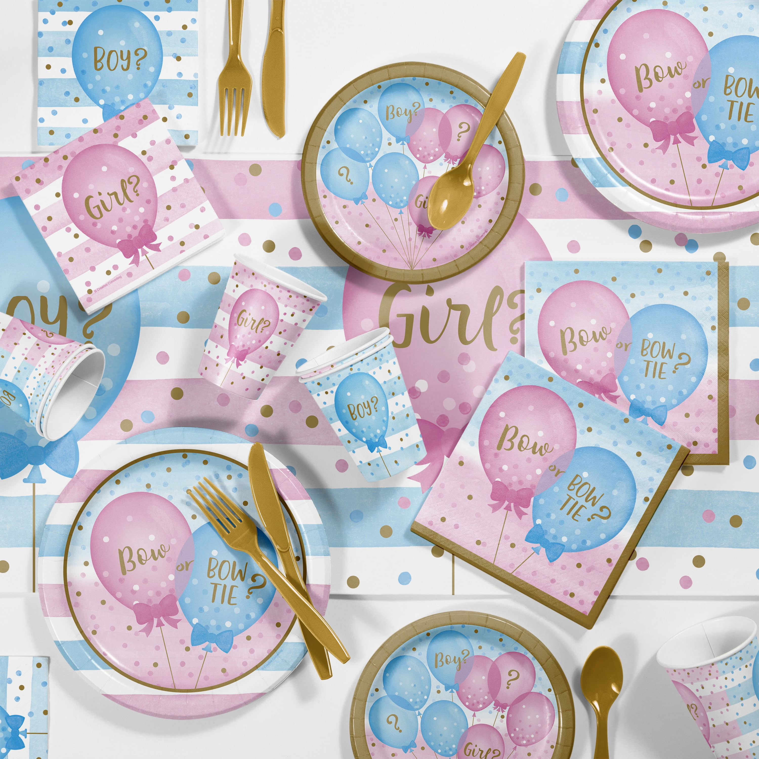 Gender Reveal Balloons Party Supplies Kit for 8 Guests