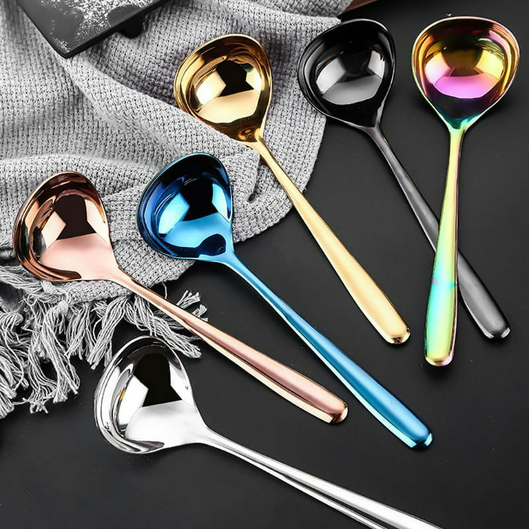 WISELADY 304 Stainless Steel Spoon, Thickened Material, More Durable, Flat  Bottom Spoon, Long Handle Square Head Spoon, Chinese Dessert Soup Spoon