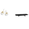 thumbnail image 1 of Estatua de cisne, escultura de cerámica moderna, bandeja para servir, almacenamiento de frutas, centro de mesa con material de madera, adecuada para s, 1 of 8