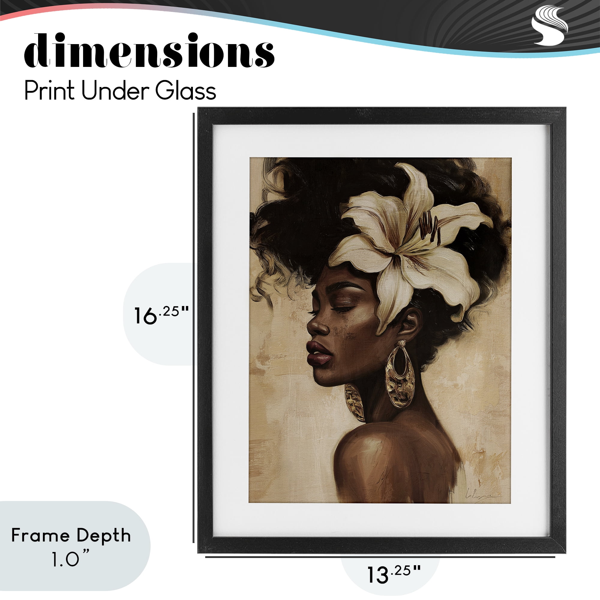 Stupell Industries Nocturne In Ivory Black Framed Print Under Glass, design by Svetlana Aleynikova