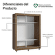thumbnail image 4 of Ropero Closet Madesa Denver 2 Puertas Corredizas con Pies Marrón, 4 of 11