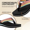 thumbnail image 3 of Women's Woven Flip Flops Comfortable Arch Support Slide Sandals for Women Slip On Summer Beach Sandals with Braided Strap Ladies Lightweight Soft Yoga Mat Cushion Walking Thong Sandals Slippers, 3 of 6