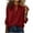 Burgundy, variant on Womens Cotton Linen Tops Comfy Long Sleeve Shirts Trendy V Neck Blouses Casual Daily Wear Purple