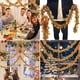 thumbnail image 1 of Pack de 2 guirnaldas de plumas de estrella dorada de Navidad, tiras de terciopelo de 2 m de grosor • Espumillón decorativo cifrado para fiesta navideña, chimenea, barandillas de escaleras, tira de, 1 of 9