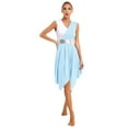 thumbnail image 4 of Raenseen Women's Asymmetrical Praise Dance Tunic Sleeveless Worship Lyrical Dance Dress Overlay Light Blue S, 4 of 9