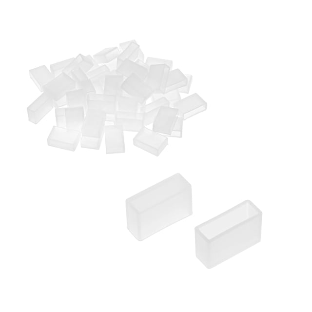 Unique Bargains 50pcs Silicone Plug Fit 5630 12mm Wide LED Tube Strip Light End Cap Cover White