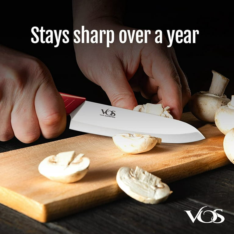 Vos Ceramic Knife Set, Ceramic Knives Set For Kitchen, Ceramic Kitchen  Knives With Holder, Ceramic Paring Knife 3, 4, 5, 6 Inch Blue