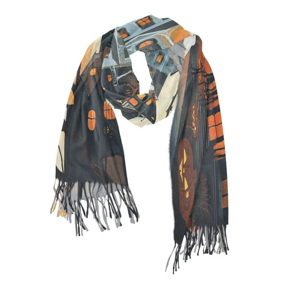 Scary Halloween Ghost Soft Stylish Scarf 86.6''x30.7'' Lightweight and Warm, Breathable