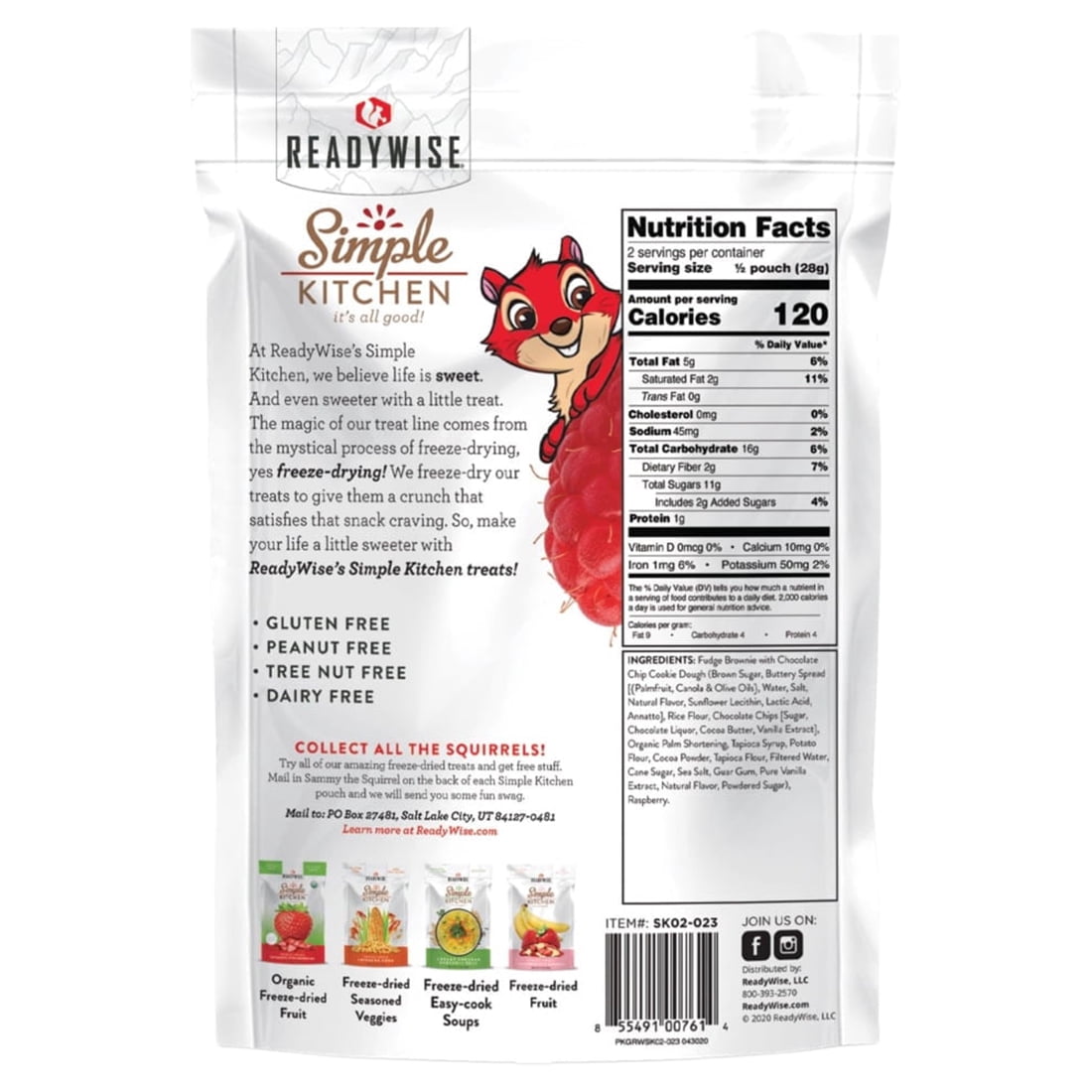 Freeze-Dried Raspberries & Brownie Bites - Gluten Free (6 Single Serving Packets)