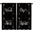 thumbnail image 2 of Black Laundry Curtains 2 Panels 27.5W x 39H Rod Pocket Wash Dry Folded Repeat Rustic Black Polyester Window Drapery Treatment for Bedroom Living Room, 2 of 3