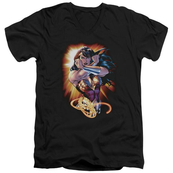 Jla - Wonder Rays - Slim Fit V Neck Shirt - Small