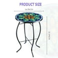 thumbnail image 3 of Stained Glass Floral Mandala Side Table – Round Accent Table, Indoor/Outdoor End Table,Indoor/Outdoor Patio/Living Room Decor, 3 of 7