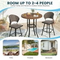 thumbnail image 4 of Vicllax 3 Piece Outdoor Bistro Sets,Outdoor Bar Set with 35" Round Bar Table & Rattan Swivel Bar Stools, Modern Patio Furniture for Garden Balcony Yard, Walnut&Brown, 4 of 9